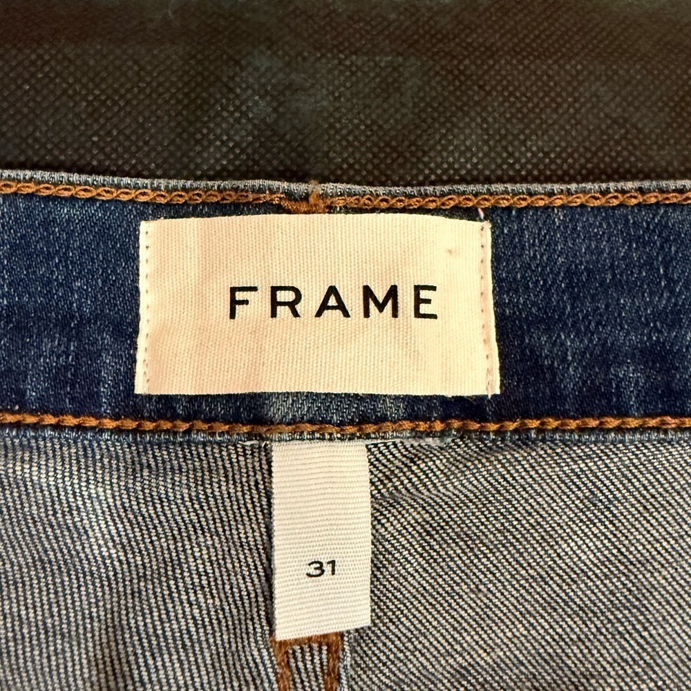 đ„NWT FRAME Le Garçon Blue Jeans Size 31 straight Legđ„ - Picture 8 of 11